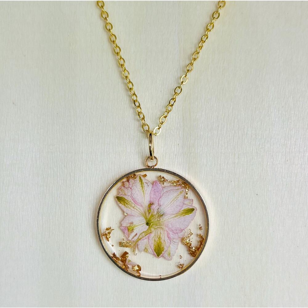 Forget Me Not Necklace, Wildflower Necklace, Pressed Flower Necklac